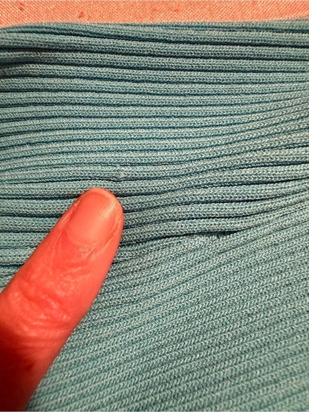 ANTHROPOLOGIE Siempre Knit Contrast Midi Dress Blue with Orange Trim - Picture 5 of 5